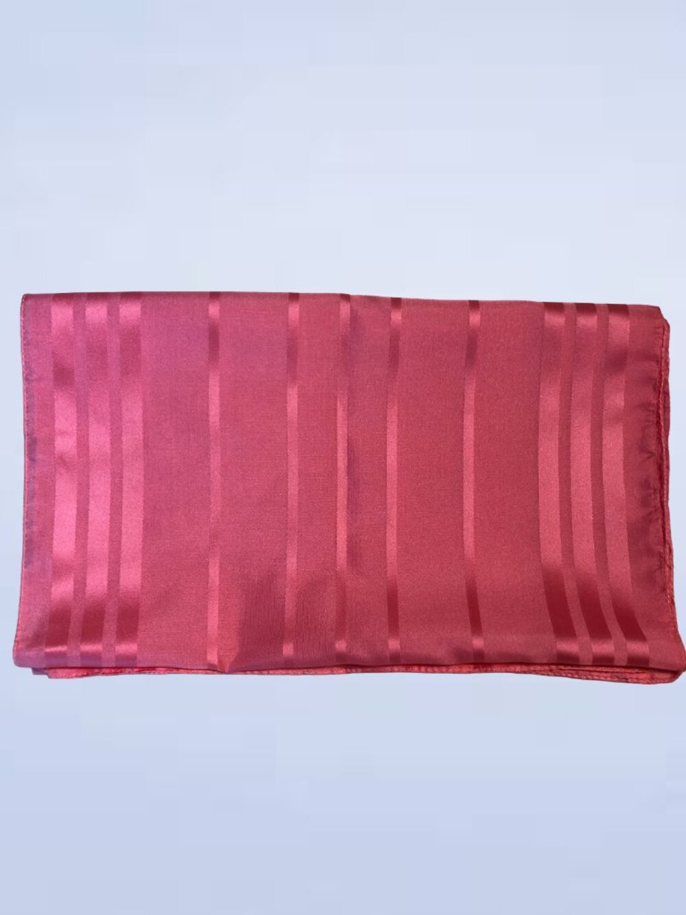 Elegant Pink Polyester Satin Striped Scarf - Lightweight Fashion Neck Wrap